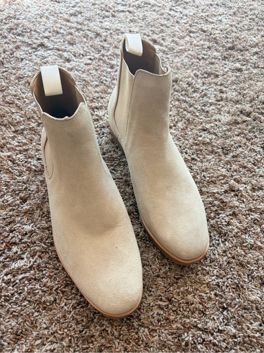 Tions Men's Chukka Boots in Light Beige Suede